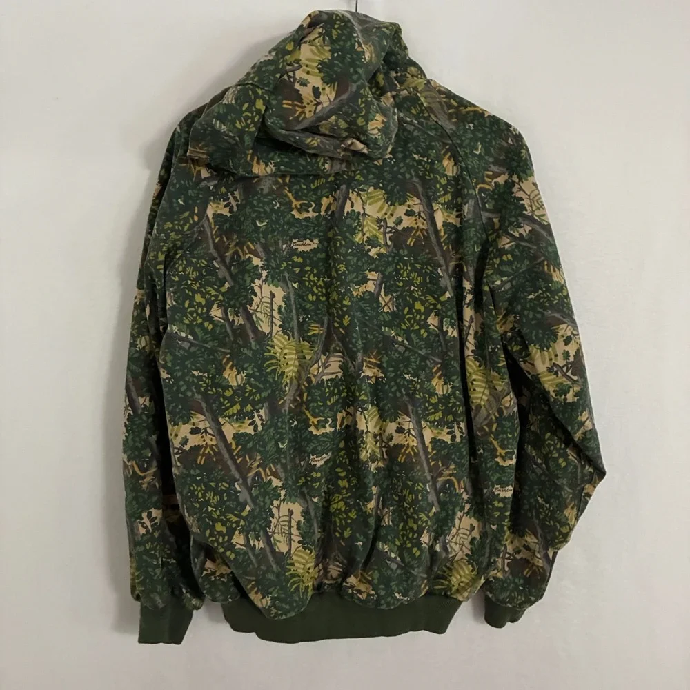 Vtg Bushlan Texas Camo USA Hoodie Jacket‎ Mens M Full Zip Fleece Lined Gorpcore